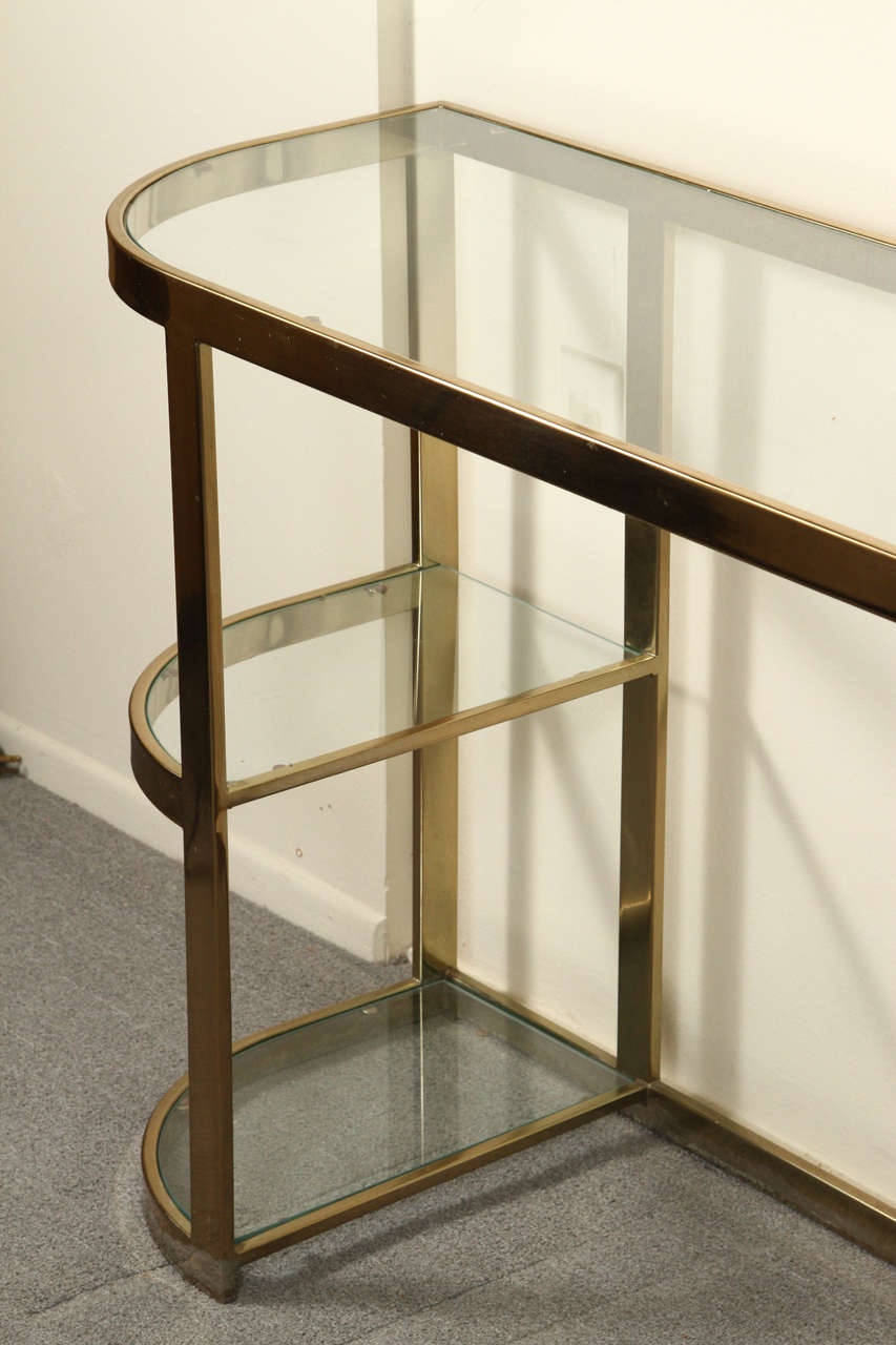 Elegant Brass and Glass Console 1