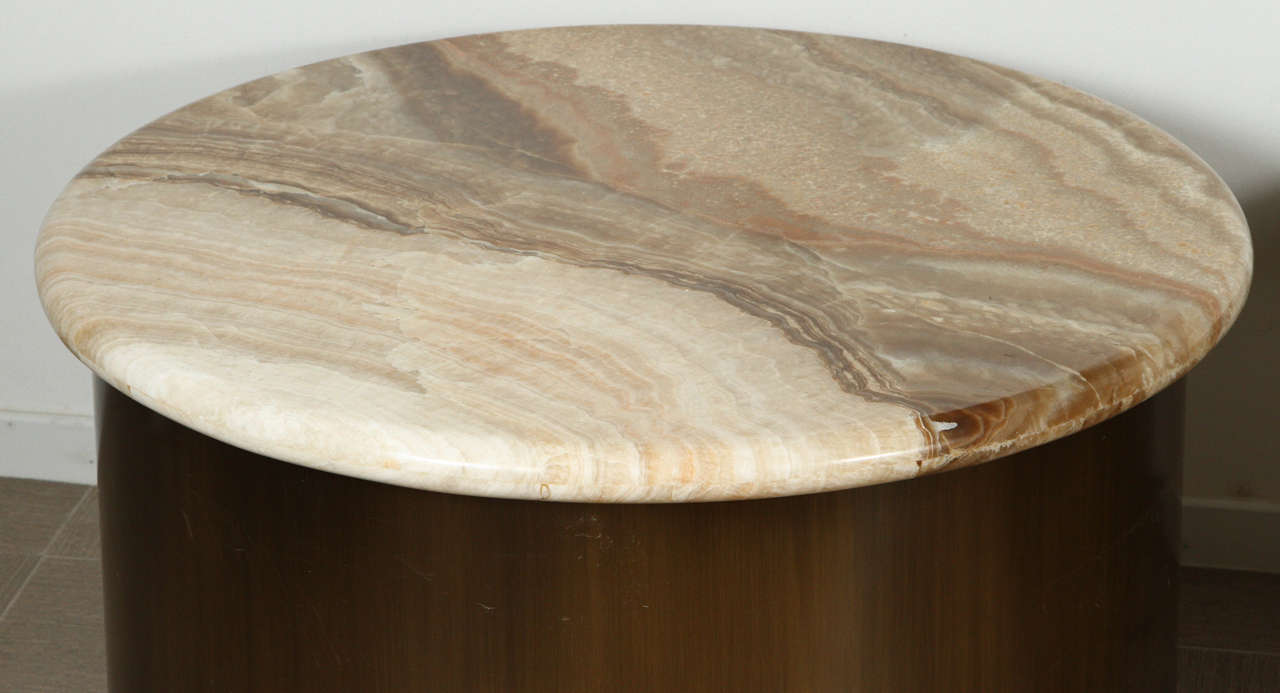 American Spectacular Pair of Onyx and Bronze End Tables by Steve Chase