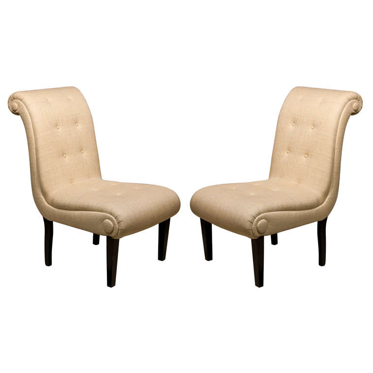 Pair of Rolled Back Chairs