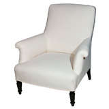 Large French Square Back Arm Chair