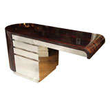 A Karl Springer Style Rosewood Veneered Desk