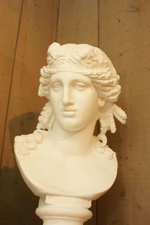 20th Century Italian White Plaster Classical Bust For Sale