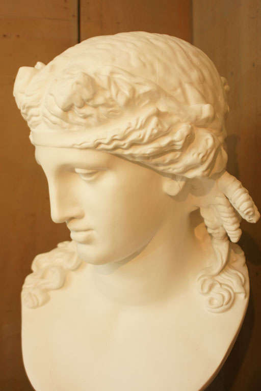 Italian White Plaster Classical Bust For Sale 1