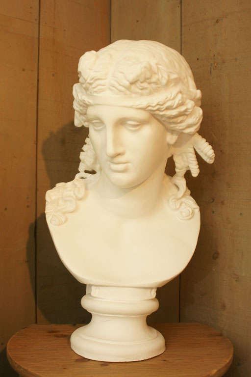 White plaster classical bust used as a drawing model in an Italian art school