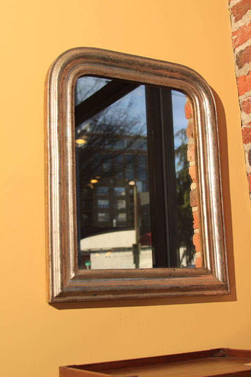 Small French Louis Philippe Silver Gilt Mirror