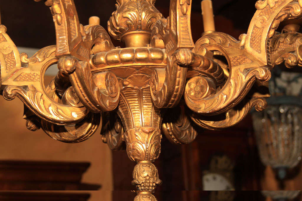 French Napoleon III Gilt Chandelier In Excellent Condition For Sale In Kirkland, WA