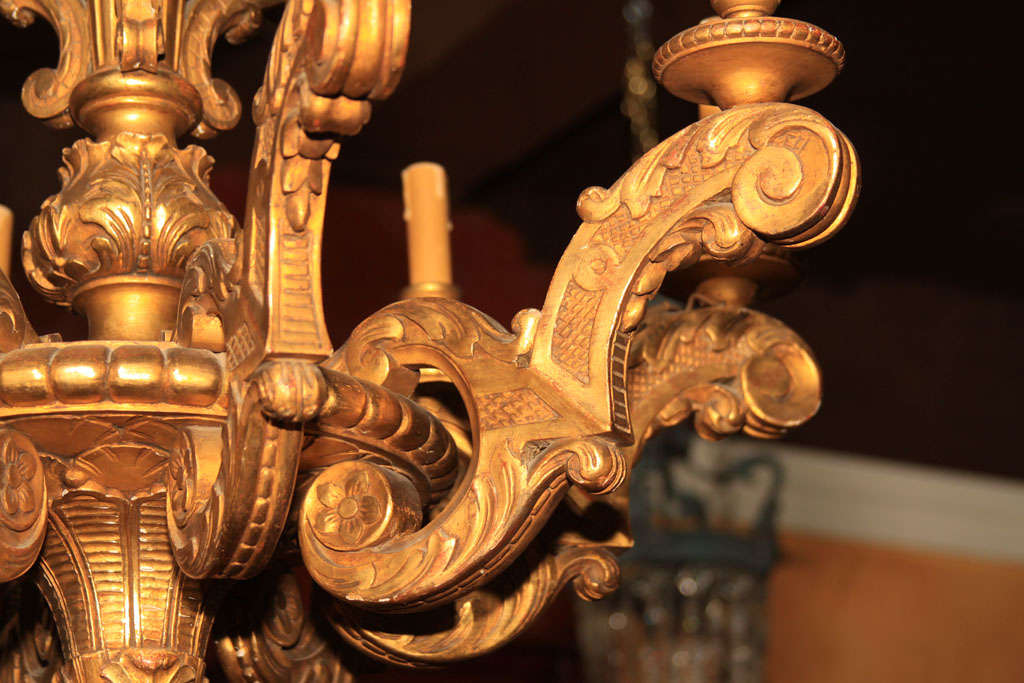 19th Century French Napoleon III Gilt Chandelier For Sale