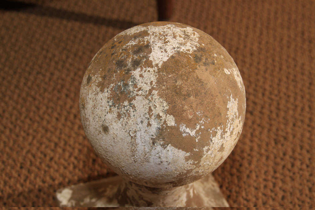 19th Century Pair of French Limestone Garden Balls