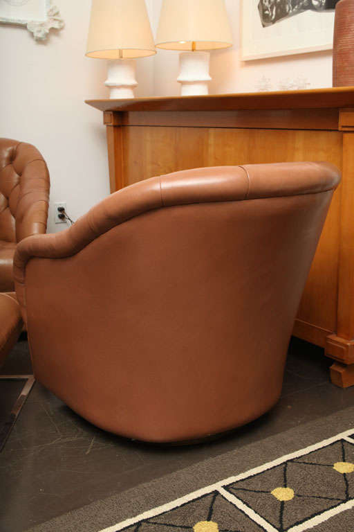 Leather Ward Bennett Chairs With Ottoman