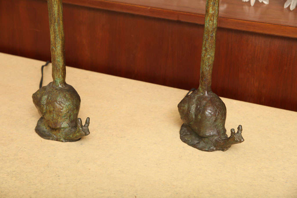 ILANA GOOR BRONZE SNAIL LAMPS In Excellent Condition In New York, NY