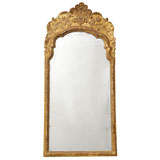 Fine Danish carved gesso and giltwood mirror with shaped crestin Fine Danish carved gesso and giltwood mirror with shaped crestin