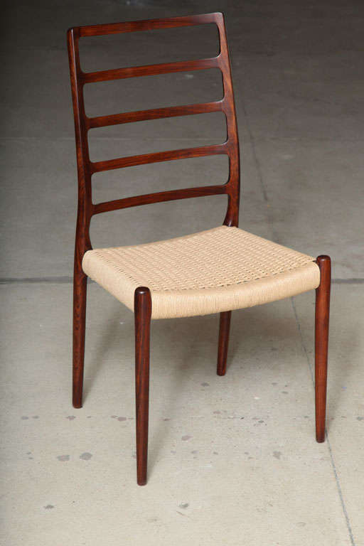 Neils Moller NO. 82 Highback Dining Chairs in Rosewood, set of 10 3