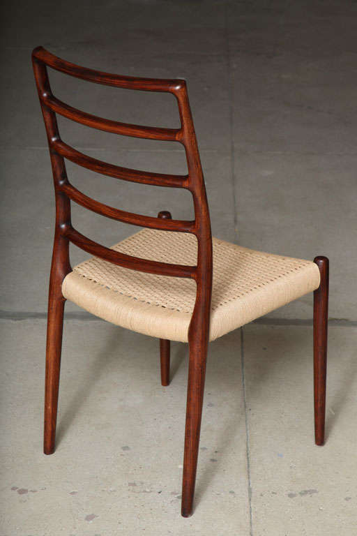 Mid-20th Century Neils Moller NO. 82 Highback Dining Chairs in Rosewood, set of 10