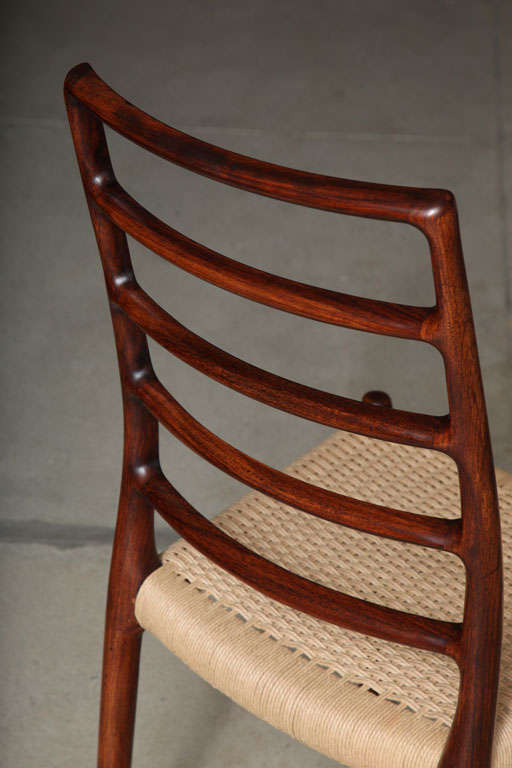 Neils Moller NO. 82 Highback Dining Chairs in Rosewood, set of 10 1