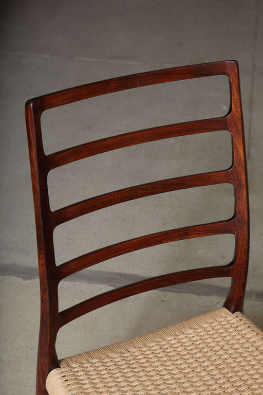 Neils Moller NO. 82 Highback Dining Chairs in Rosewood, set of 10 2