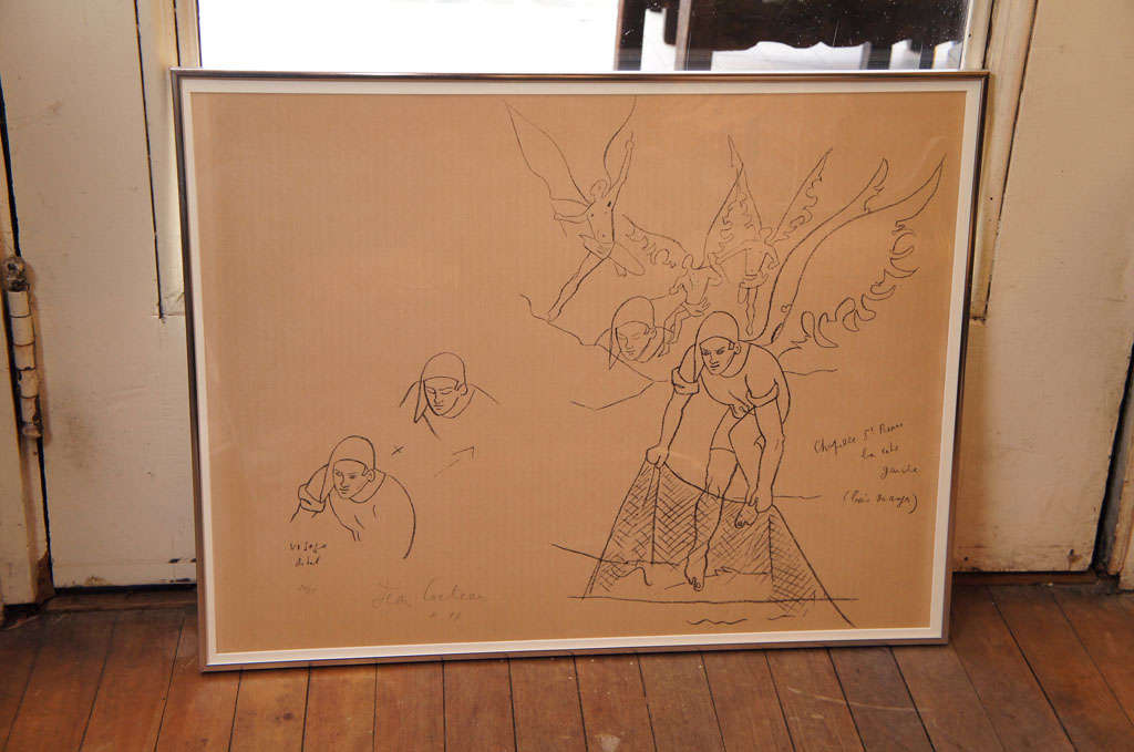 Jean Cocteau Lithograph Signed and Numbered in Pencil