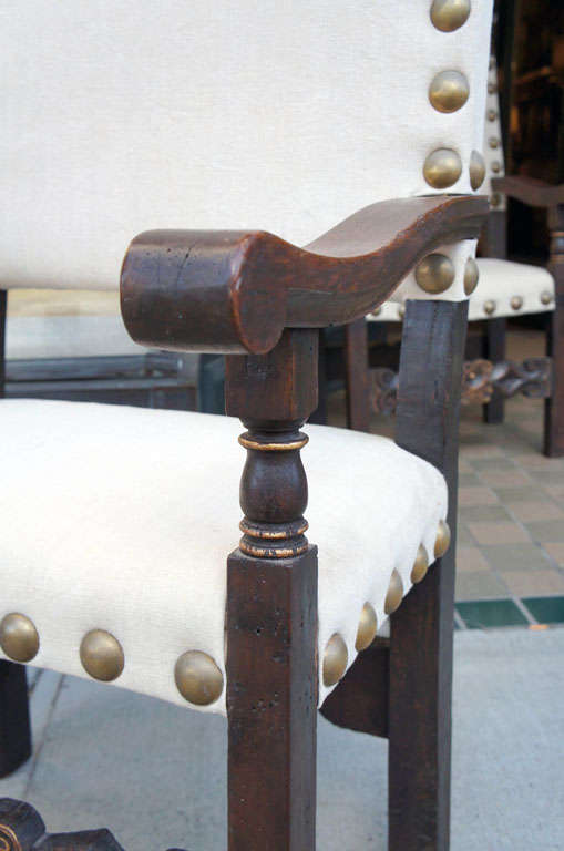 Pair Spanish  Baroque Arm Chairs 4