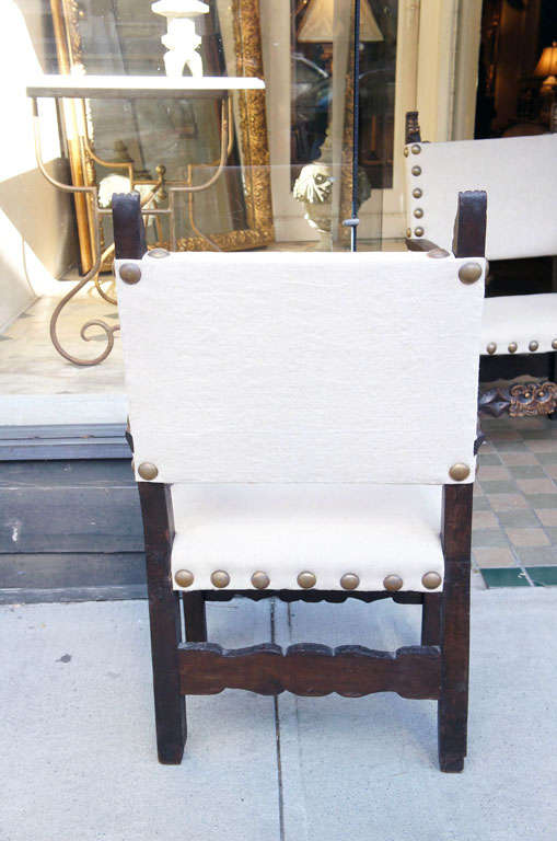 Pair Spanish  Baroque Arm Chairs 5