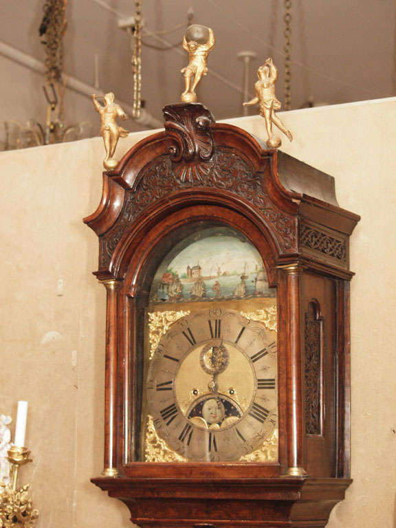 Antique 18th Century Dutch Marquetry Tall Case Clock 7