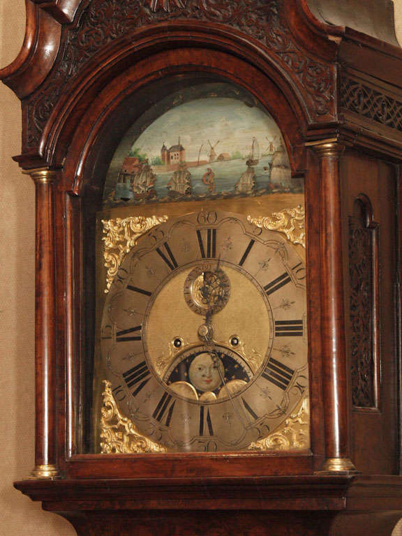 Antique 18th Century Dutch Marquetry Tall Case Clock 2