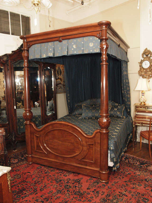 Magnificent Antique American Antebellum Mahogany Bed from Old New Orleans Family of Creole Descent