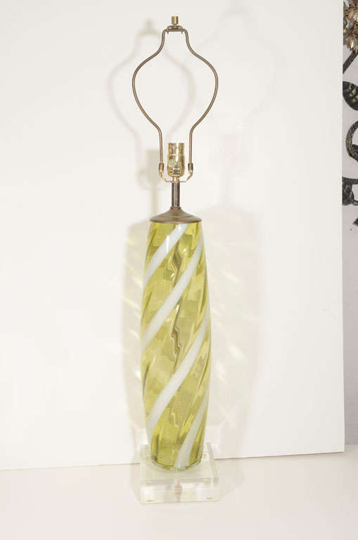 Pair of Murano glass lamps