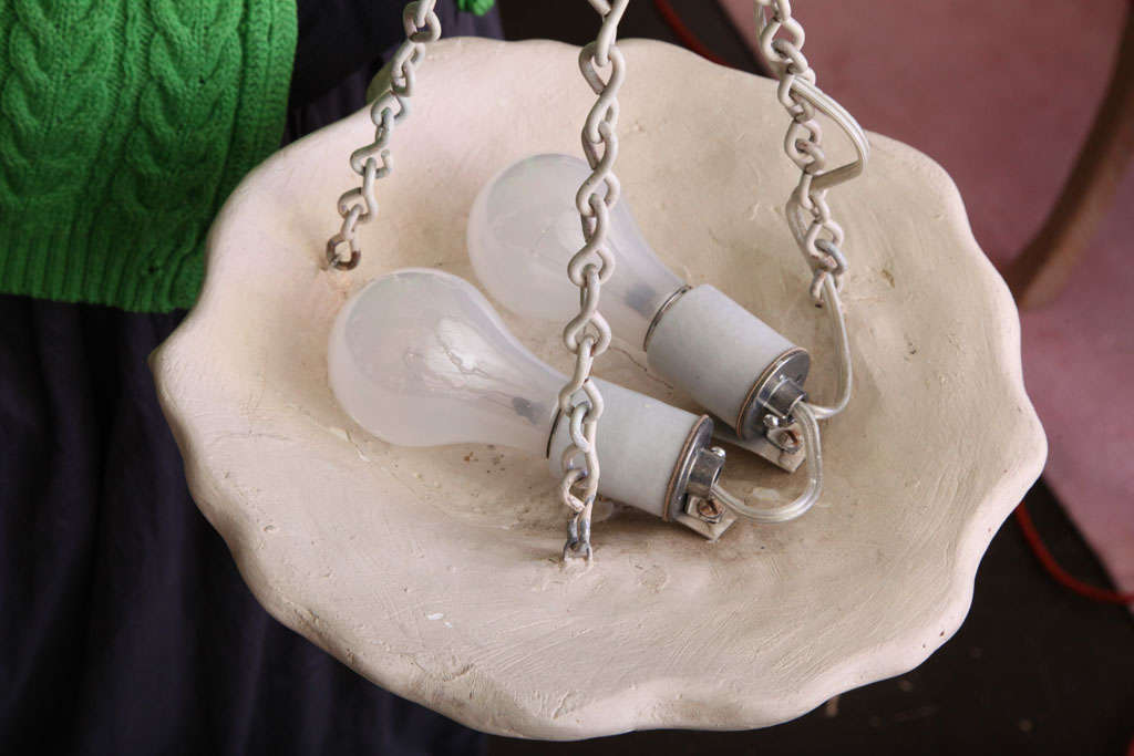 Plaster Frances Elkins Hanging Shell Light