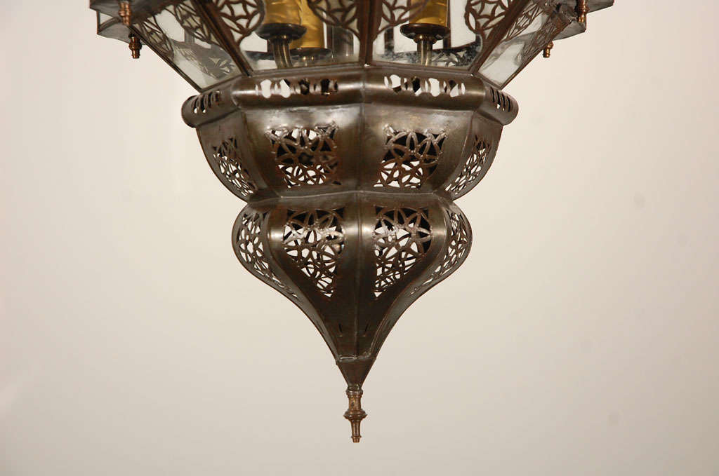 20th Century Moroccan Moorish Clear Glass Lantern