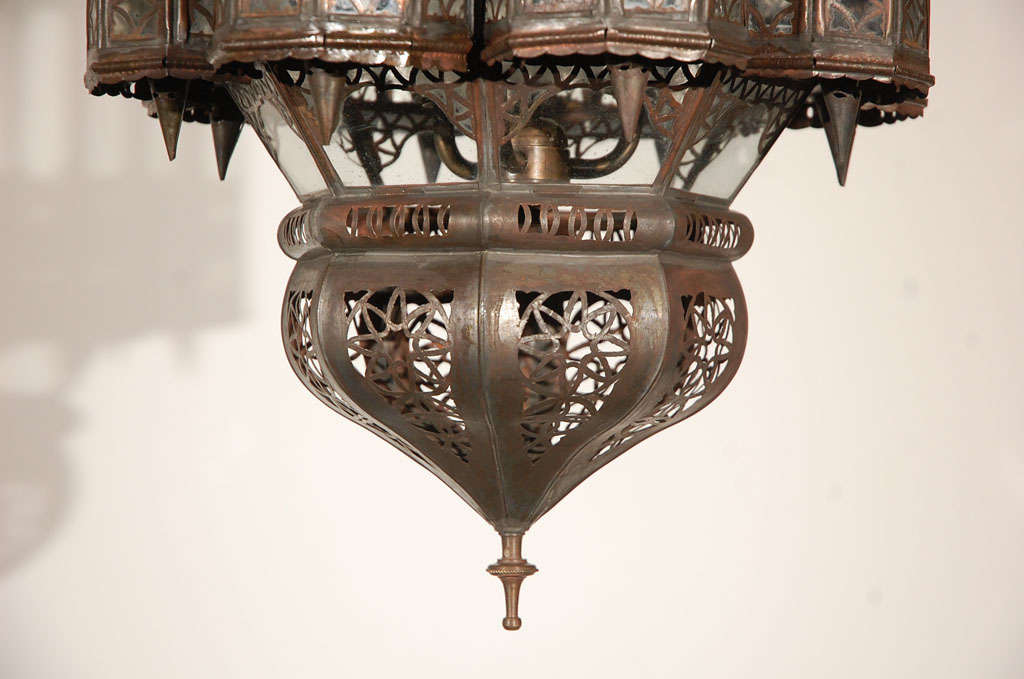 Vintage Moroccan Clear Glass Lantern 1