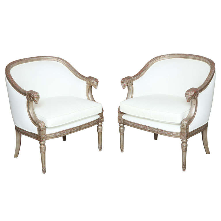 Pair Of Silvered Arm Chairs