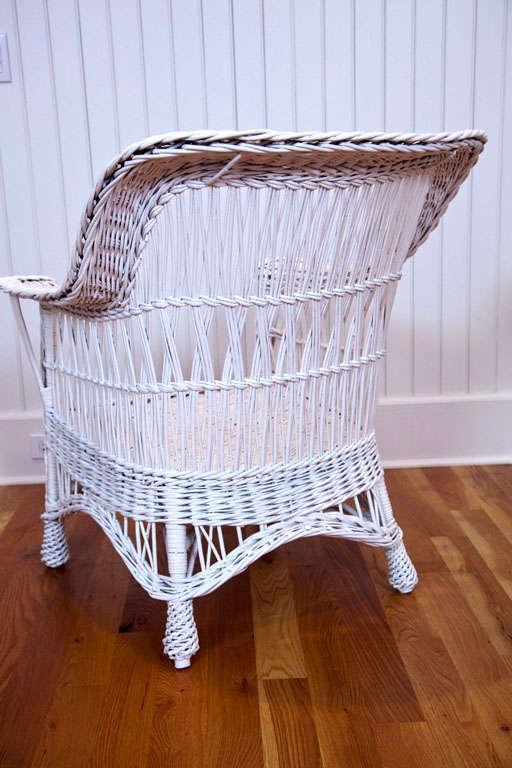 20th Century Antique Wicker Chair and Rocker