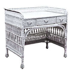 Antique Willow Wicker Desk 4