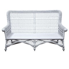 Victorian Wicker Rolled-Arm Sofa