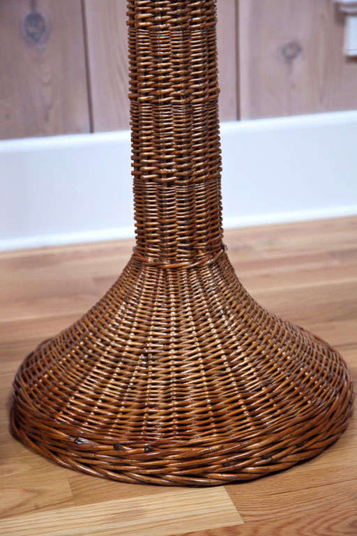Antique Willow Wicker and Rattan Floor Lamp at 1stDibs