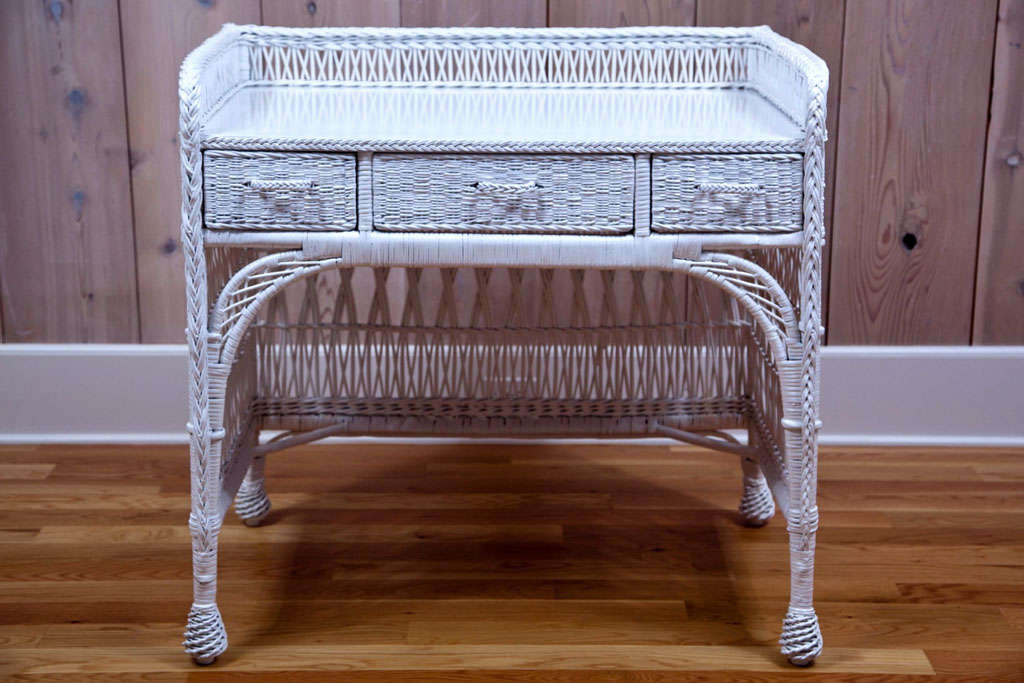 Antique Willow Wicker Desk at 1stDibs vintage wicker desk for sale