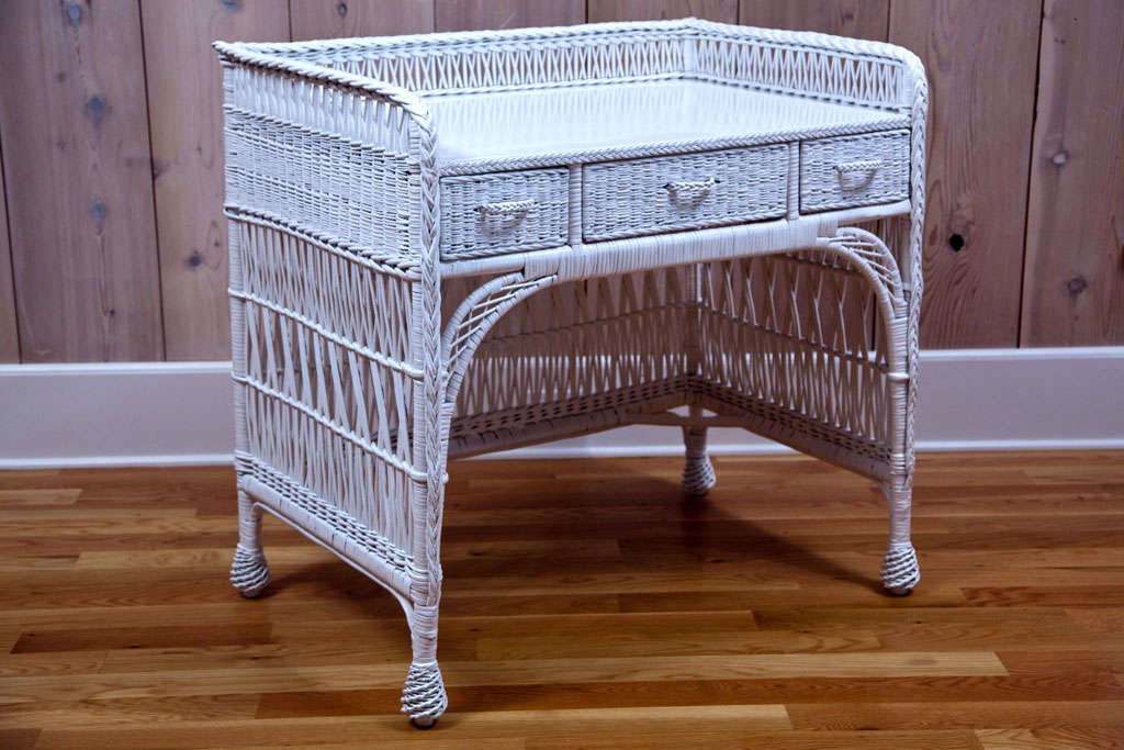 Antique Willow Wicker Desk at 1stDibs vintage wicker desk for sale