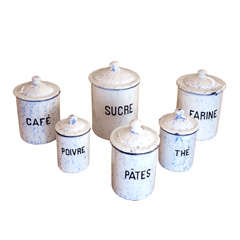 Antique 6 Piece French Cannister Set, with Original lids