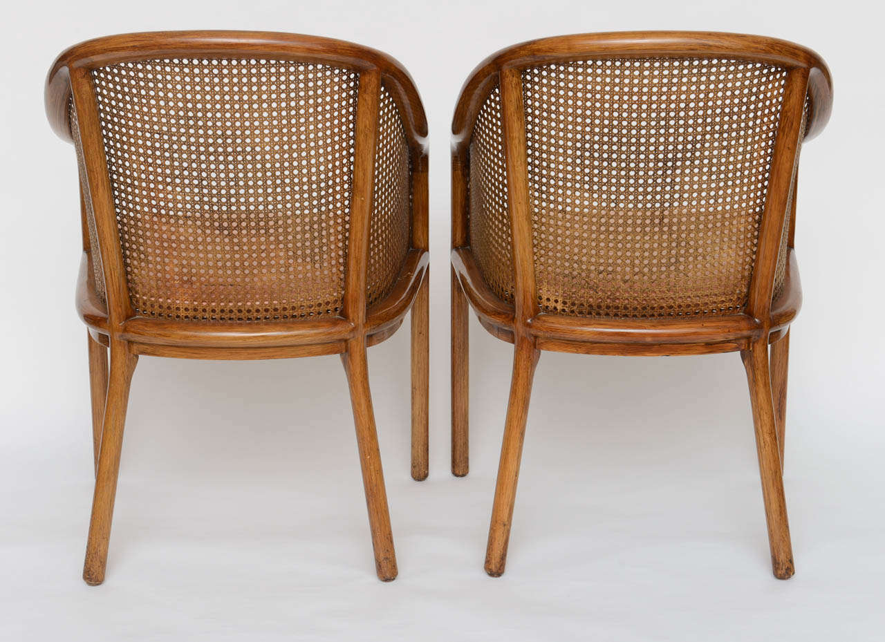 4 Ward Bennett Chairs for Brickell Cane and Ashwood 1970s 1