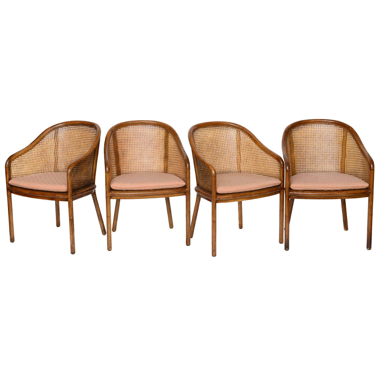 4 Ward Bennett Chairs for Brickell Cane and Ashwood 1970s