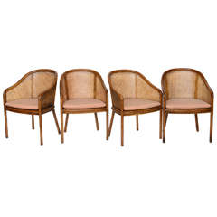 4 Ward Bennett Chairs for Brickell Cane and Ashwood 1970s