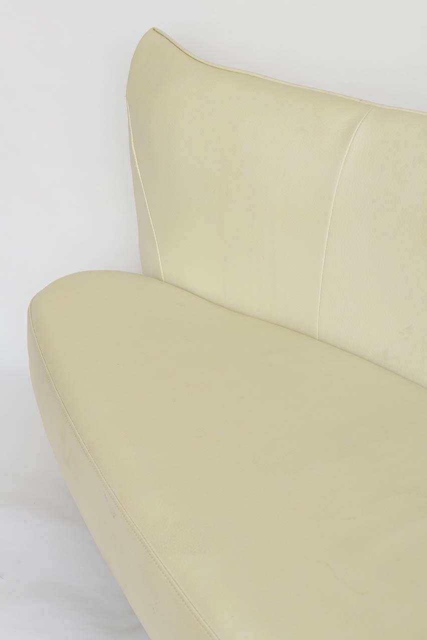 Philippe Starck Assymetrical Love Seat With Chrome Legs 20th Century 2