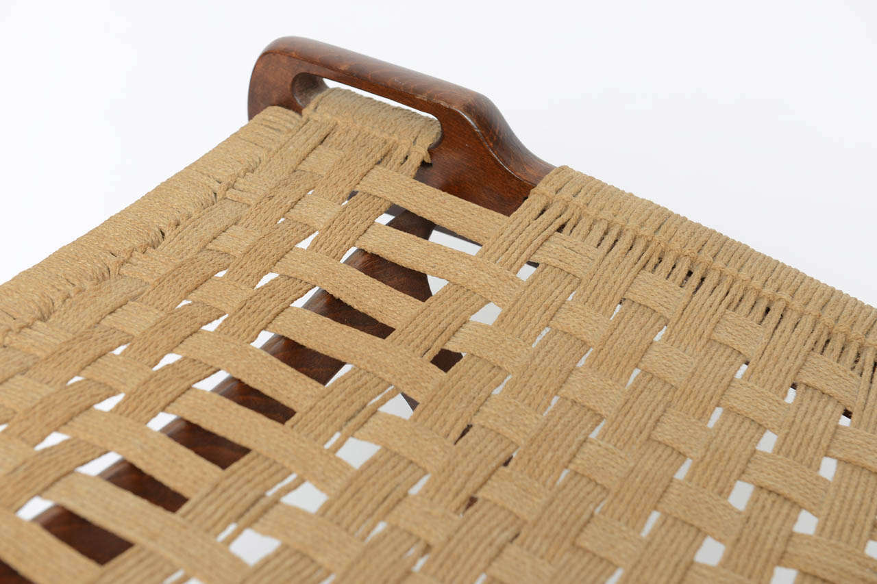 Paire de chaises pliantes en corde tissée Wegner 1950s 2