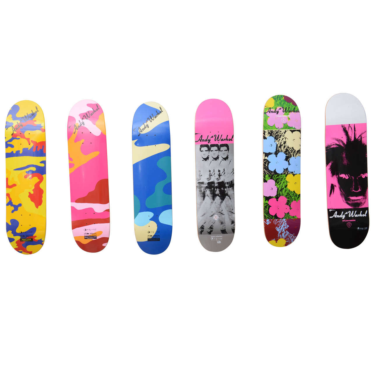 Set of 6 Authorized Andy Warhol Skateboards from 20th Century