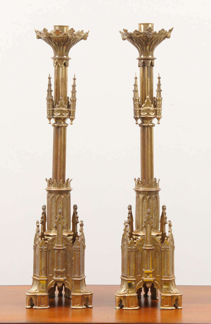 !9th Century Gothic Revival Candleholders