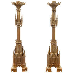 !9th Century Gothic Revival Candleholders