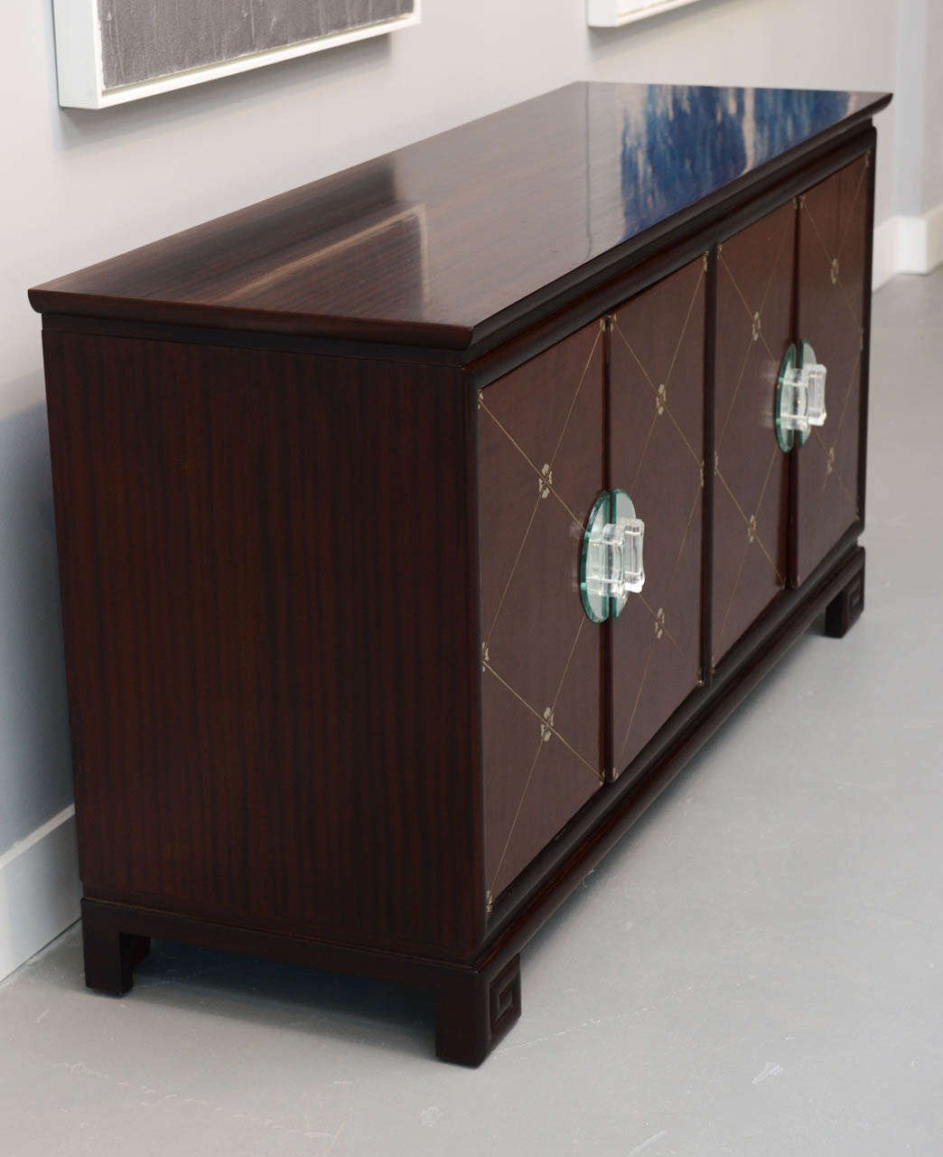 A Palisander and Leather Front 4 Door Credenza, Grosfield House 2