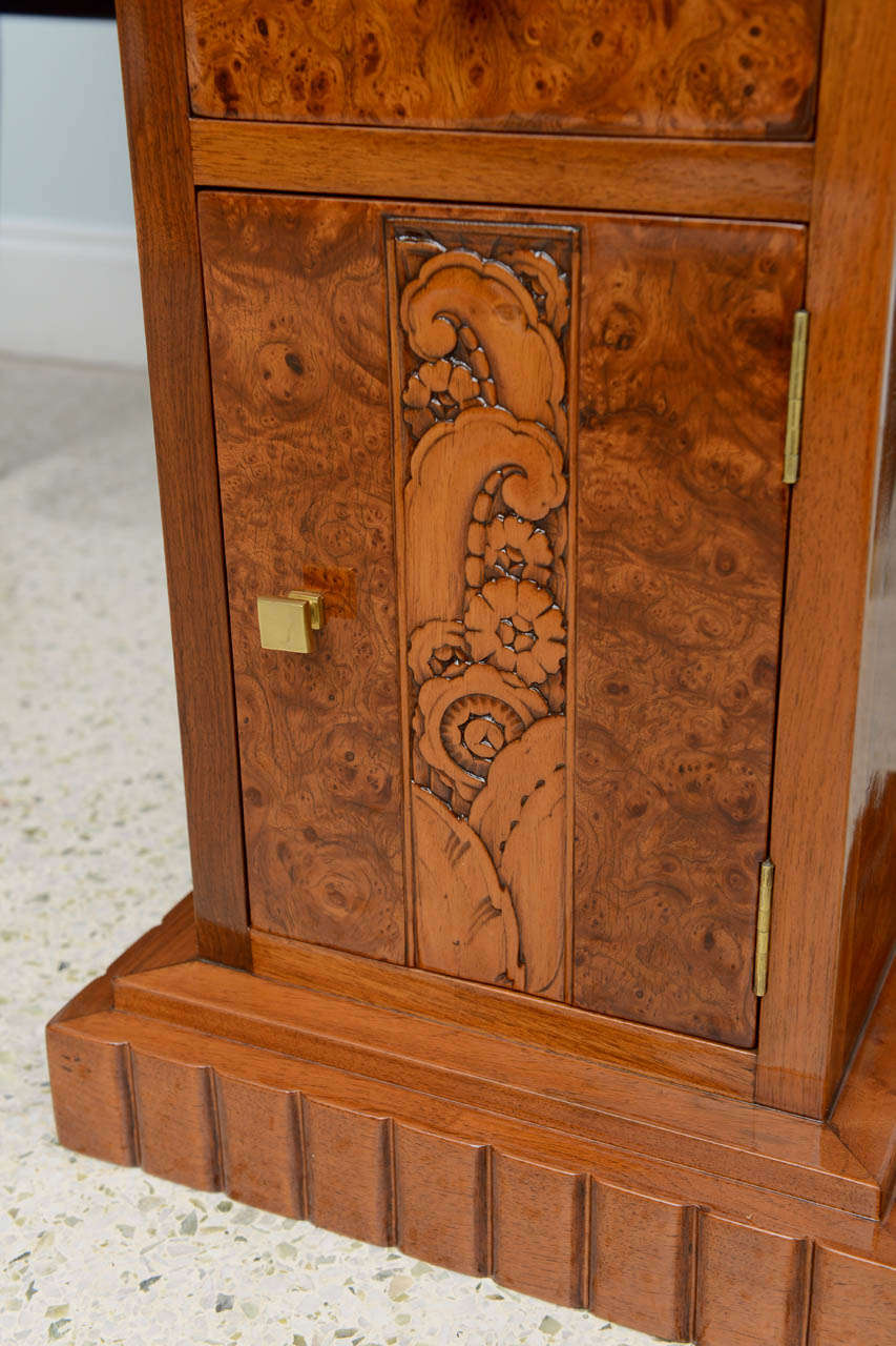 French Art Deco Burled Walnut and Walnut Work Table 6