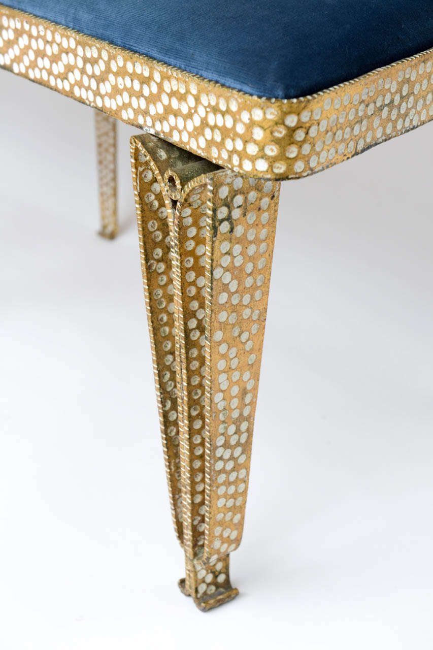 Fine Italian Modern HandHammered Gilt Metal Hall Bench/Settee, Pier