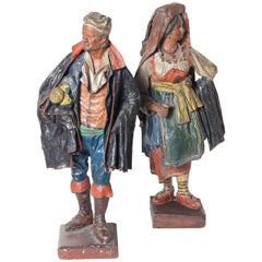 A Fine & Interesting Pair of Grand Tour Souvenir Peasant Figures