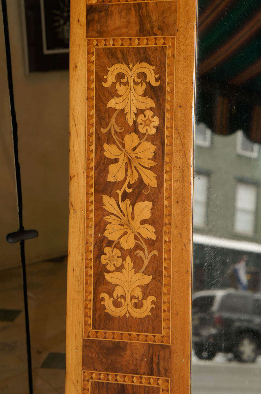 Unknown Late 19th Century Continental Walnut and Fruitwood Mirror